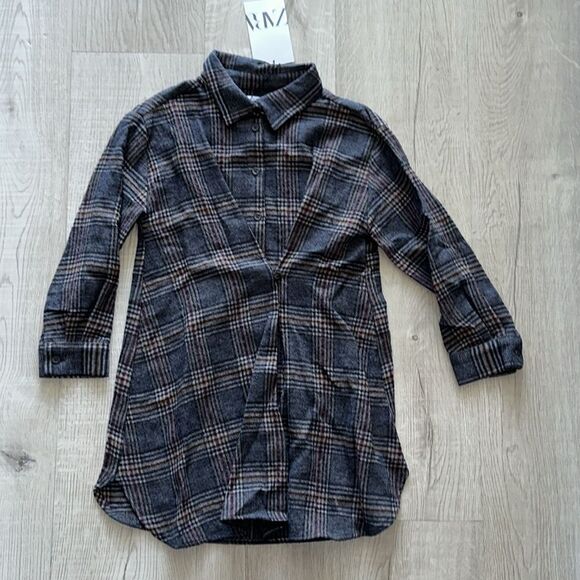 ZARA Kids | Gray | DOUBLE BREASTED PLAID DRESS - Picture 5 of 6